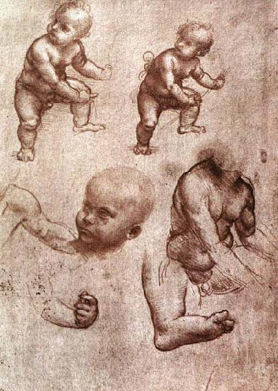 Leonardo  Da Vinci Study of a child Norge oil painting art